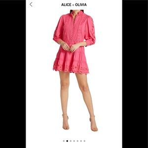 Alice + Olivia Clark Lace Tiered Minidress Size 2